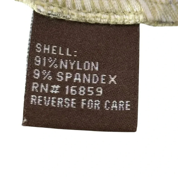 J. McLaughlin Catalina Cloth mock Wrap top khaki black print size Large - Picture 6 of 8